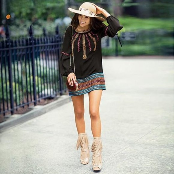 BEBE beaded and embroidered trim dress - Picture 15 of 15